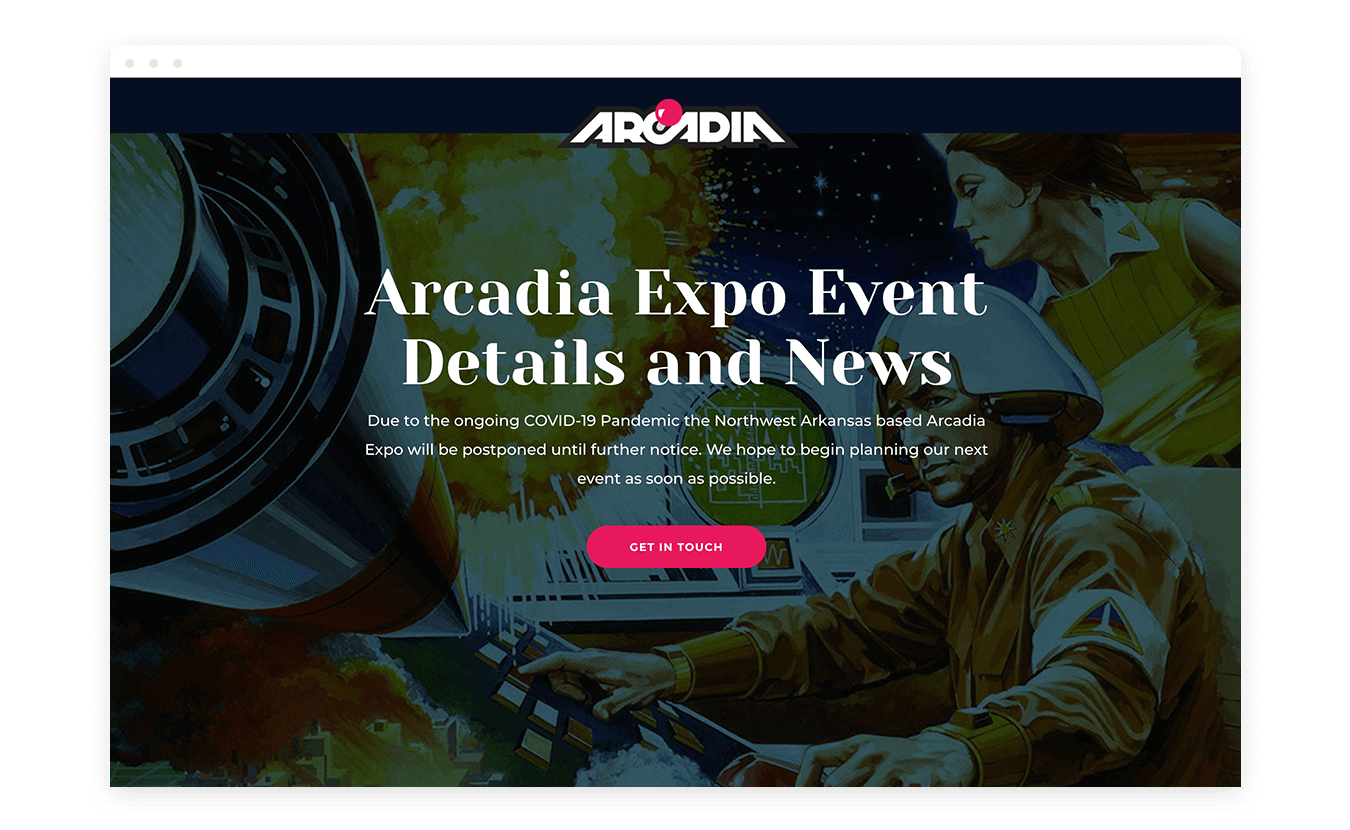 Arcadia Video Game Expo Website