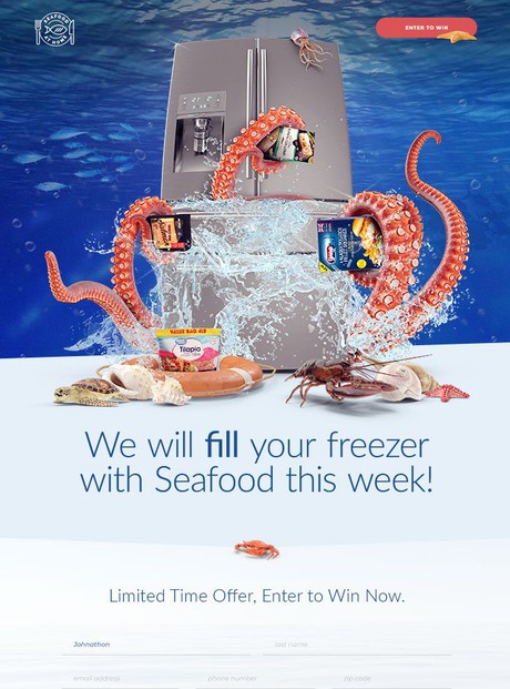Seafood At Home Landing Page Design